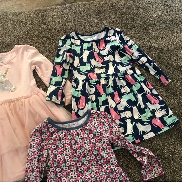 Carterβs girls 3T toddler play dresses long sleeve tulle tutu unicorn bundle lot - Picture 5 of 10
